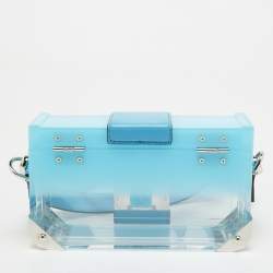 Fendi Ombre Blue Plexiglass and Leather Mini Trunk Baguette 