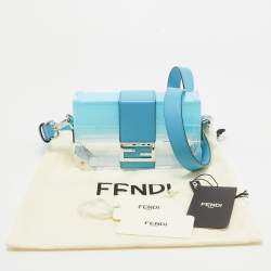 Fendi Ombre Blue Plexiglass and Leather Mini Trunk Baguette 
