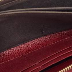 Pre Owned Fendi Red Leather Elite Zip Around Wallet