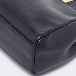 Fendi Black Leather Micro Peekaboo Top Handle Bag