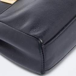 Fendi Black Leather Micro Peekaboo Top Handle Bag