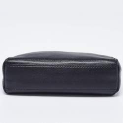Fendi Black Leather Micro Peekaboo Top Handle Bag