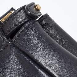 Fendi Black Leather Micro Peekaboo Top Handle Bag
