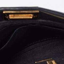 Fendi Black Leather Micro Peekaboo Top Handle Bag