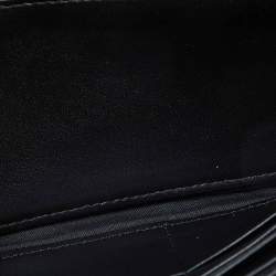 Fendi Black Zucca Embossed Leather Baguette Wallet on Chain