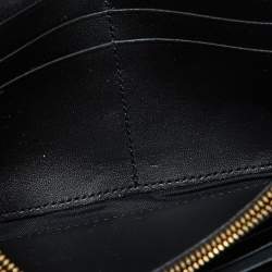 Fendi Black Zucca Embossed Leather Baguette Wallet on Chain