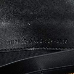 Fendi Black Zucca Embossed Leather Baguette Wallet on Chain