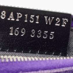 Fendi Purple/Grey Leather Zip Coin Pouch