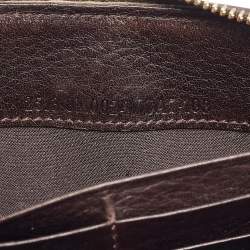 Fendi Tobacco Zucca Canvas and Leather FF Zip Around Wallet