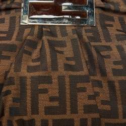 مملوكة مسبقًا Fendi Tobacco Zucca Canvas and Patent Leather Small Mia Hobo