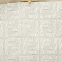 Pre Owned Fendi Beige Zucca Canvas and Leather Medium FF Peekaboo X Tote