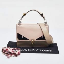 مملوكة مسبقًا Fendi Multicolor Leather Medium Eye Detail Kan I Top Handle Bag
