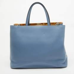 Fendi Light Blue Leather Medium 2Jours Tote