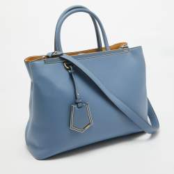 Fendi Light Blue Leather Medium 2Jours Tote