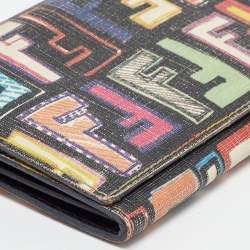 Fendi Multicolor Zucca Coated Canvas Flap Continental Wallet