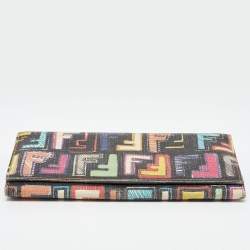 Fendi Multicolor Zucca Coated Canvas Flap Continental Wallet