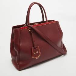 Fendi Red Leather Medium 2Jours Tote