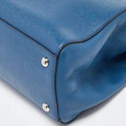 Pre Owned Fendi Blue Leather Petite Sac 2jours Tote