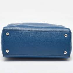 Pre Owned Fendi Blue Leather Petite Sac 2jours Tote