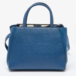 Pre Owned Fendi Blue Leather Petite Sac 2jours Tote