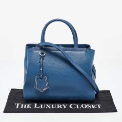 Pre Owned Fendi Blue Leather Petite Sac 2jours Tote