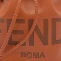 Pre Owned Fendi Brown Leather Mini Mon Tresor Bucket Bag
