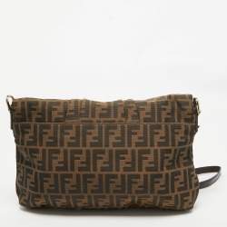 مملوكة مسبقًا Fendi Brown Zucca Canvas and Patent Leather Mia Flap Shoulder Bag