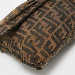 مملوكة مسبقًا Fendi Brown Zucca Canvas and Patent Leather Mia Flap Shoulder Bag