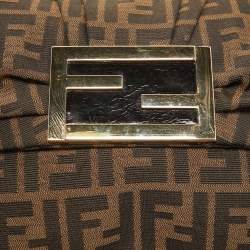 مملوكة مسبقًا Fendi Brown Zucca Canvas and Patent Leather Mia Flap Shoulder Bag