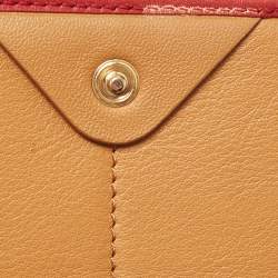 مملوكة مسبقًا محفظة فندي كونتيننتال جلد وكانفاس مخطط بيكين بني/ أزرق بقلاب