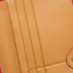 مملوكة مسبقًا محفظة فندي كونتيننتال جلد وكانفاس مخطط بيكين بني/ أزرق بقلاب