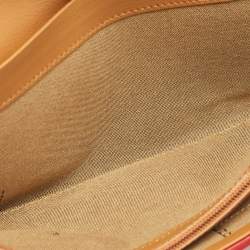 مملوكة مسبقًا محفظة فندي كونتيننتال جلد وكانفاس مخطط بيكين بني/ أزرق بقلاب