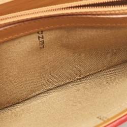 مملوكة مسبقًا محفظة فندي كونتيننتال جلد وكانفاس مخطط بيكين بني/ أزرق بقلاب