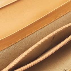 مملوكة مسبقًا محفظة فندي كونتيننتال جلد وكانفاس مخطط بيكين بني/ أزرق بقلاب