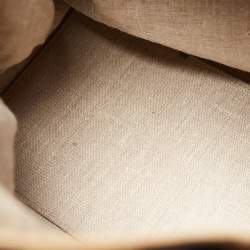 Pre Owned Fendi Tobacco/Red Canvas and Leather Large Pequin Striped Hobo