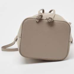 مملوكة مسبقًا Fendi Grey Leather Mini Mon Tresor Drawstring Bucket Bag