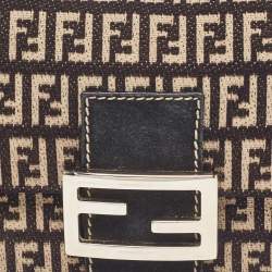 مملوكة مسبقًا Fendi Black/Beige Zucchino Canvas Mini Mama Baguette Bag