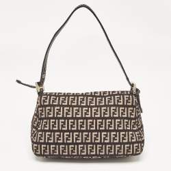 مملوكة مسبقًا Fendi Black/Beige Zucchino Canvas Mini Mama Baguette Bag