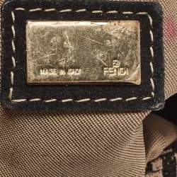مملوكة مسبقًا Fendi Black/Beige Zucchino Canvas Mini Mama Baguette Bag