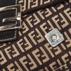 مملوكة مسبقًا Fendi Black/Beige Zucchino Canvas Mini Mama Baguette Bag