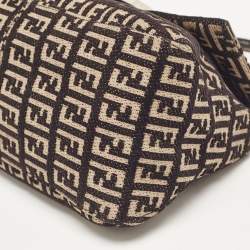 مملوكة مسبقًا Fendi Black/Beige Zucchino Canvas Mini Mama Baguette Bag