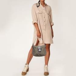 Pre Owned Fendi Brown/Beige Zucchino Canvas Baguette Bag