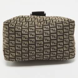 Pre Owned Fendi Brown/Beige Zucchino Canvas Baguette Bag