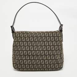 Pre Owned Fendi Brown/Beige Zucchino Canvas Baguette Bag