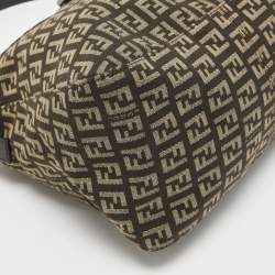 Pre Owned Fendi Brown/Beige Zucchino Canvas Baguette Bag