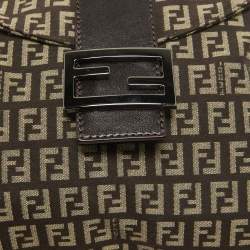 Pre Owned Fendi Brown/Beige Zucchino Canvas Baguette Bag