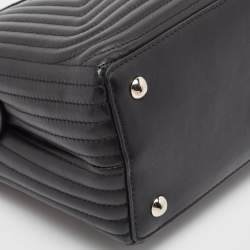 Fendi Black Quilted Leather Small Dotcom Click Top Handle Bag