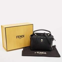 Fendi Black Quilted Leather Small Dotcom Click Top Handle Bag
