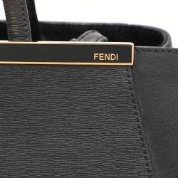 Pre Owned Fendi Black Leather Medium 2Jours Tote