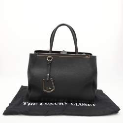 Pre Owned Fendi Black Leather Medium 2Jours Tote
